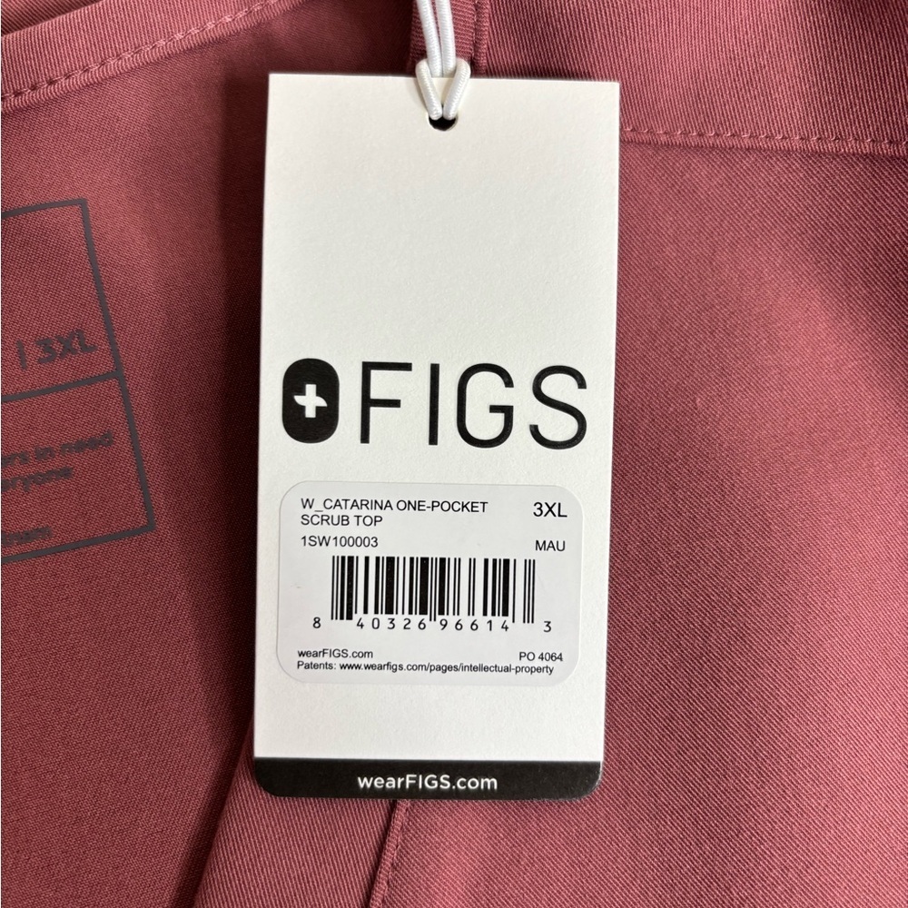 Sold please don’t buy Figs Catarina One-Pocket Scrub Top Size 3X mauve - Picture 4 of 6